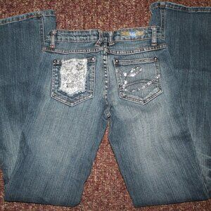 H&G Boot Cut Low Rise Lace & Sequin Pockets Sz 1 26 x 32